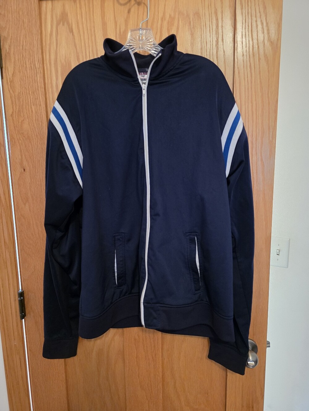 Steve & Barry's Navy Jacket with White Label and Red Logo